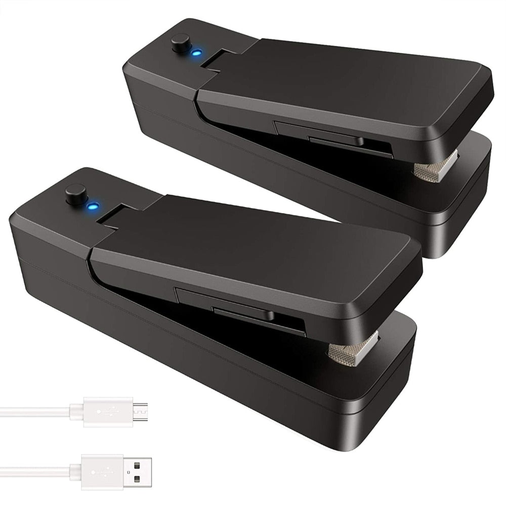 Mini Bag Sealer 2 in 1 Rechargeable Portable Bag Vacuum Heat Sealer&Cutter for Plastic Snack PVC