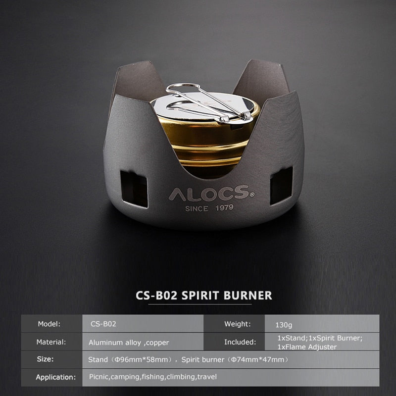 Compact Mini Spirit Burner Alcohol Stove with Stand for Outdoor Backpacking Hiking Camping Furnace
