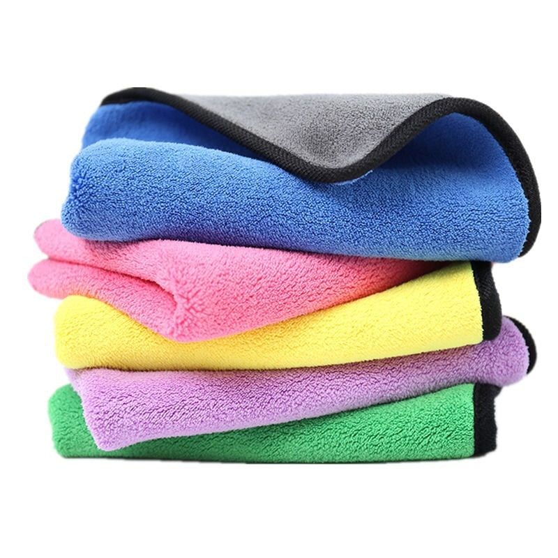 Soft Fleece Pet Towel Puppy Cat Bath Absorbent Quick-Drying Bath Towels Thickened Double-Sided