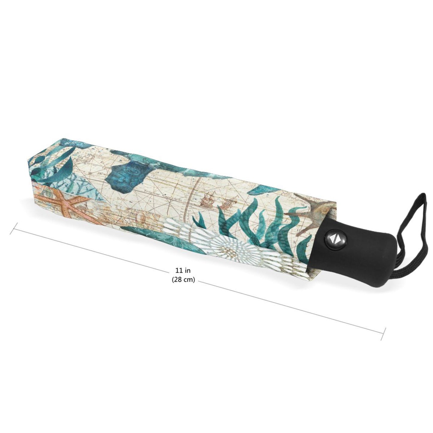 Vintage Ocean Sea Turtle Rain Umbrella Three Folding Umbrella