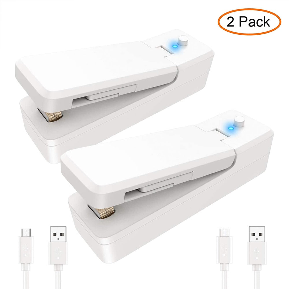 Mini Bag Sealer 2 in 1 Rechargeable Portable Bag Vacuum Heat Sealer&Cutter for Plastic Snack PVC