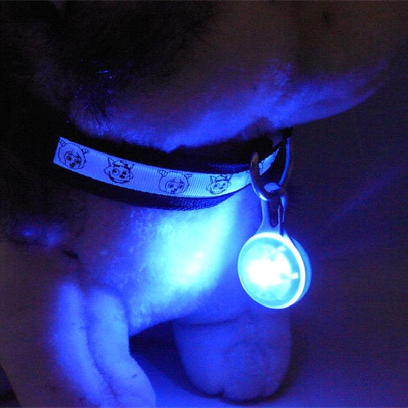 LED Glowing Pendant Flashlight Dog Cat Collar Pet Leads Glow Accessories Collar Night Safety Decor