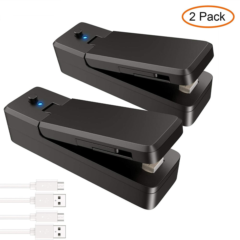 Mini Bag Sealer 2 in 1 Rechargeable Portable Bag Vacuum Heat Sealer&Cutter for Plastic Snack PVC