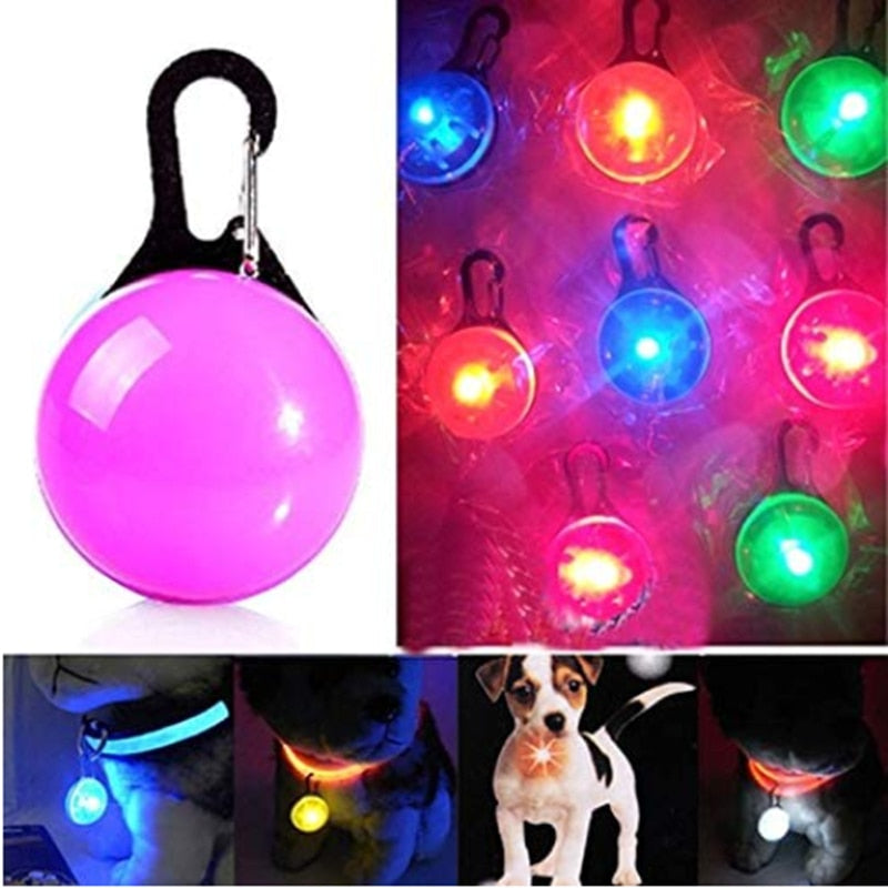 LED Glowing Pendant Flashlight Dog Cat Collar Pet Leads Glow Accessories Collar Night Safety Decor