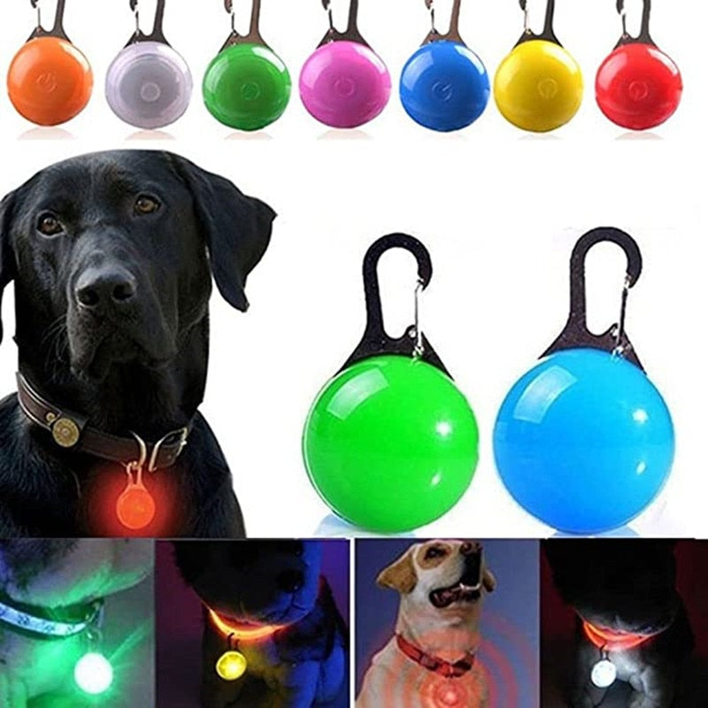 LED Glowing Pendant Flashlight Dog Cat Collar Pet Leads Glow Accessories Collar Night Safety Decor