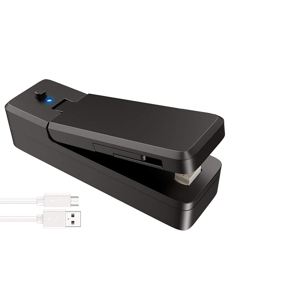 Mini Bag Sealer 2 in 1 Rechargeable Portable Bag Vacuum Heat Sealer&Cutter for Plastic Snack PVC