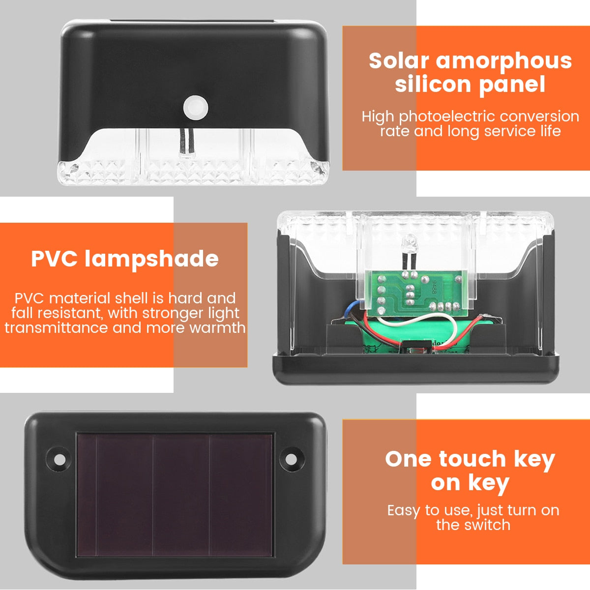 Solar LED Garden Outdoor Lighting Waterproof Solar Step Light Lamp