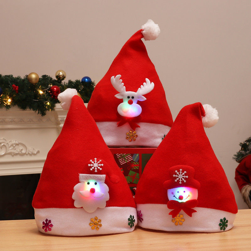 2022 Merry Christmas Hat Snowman ElK Santa Claus Hats For Kids Children Adult