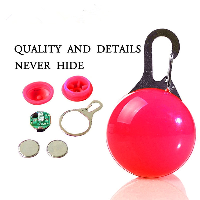 LED Glowing Pendant Flashlight Dog Cat Collar Pet Leads Glow Accessories Collar Night Safety Decor