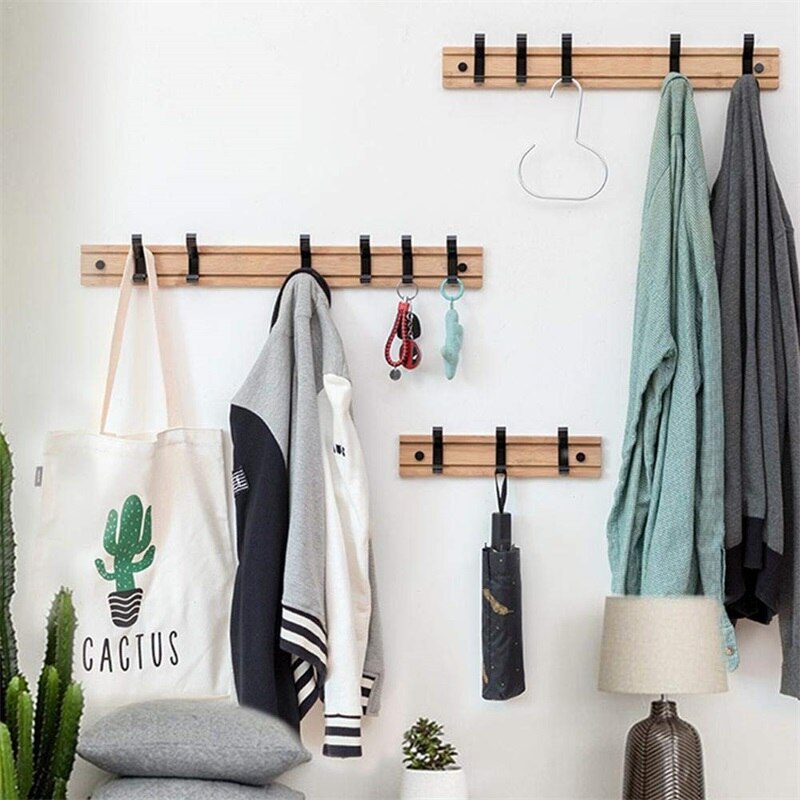 Nordic Fashion Style Bedroom Furniture Coat Rack Clothes Hanger Hooks Living Room Closet Bamboo Hat Racks Coat Hanger Wall Hook