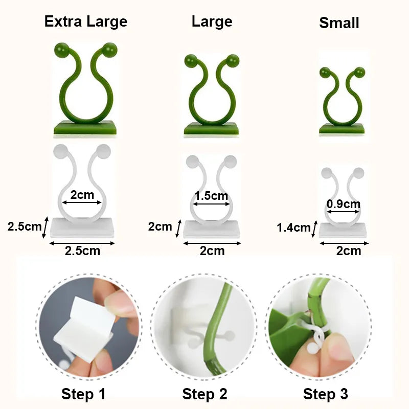 Plant Climbing Wall Clips Vine Buckle Hook Rattan Clamp Fixator Self-Adhesive Plant Stent Invisible Vine Climbing Fixed Bracket