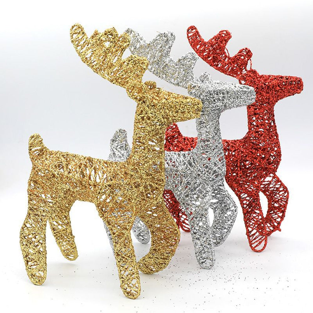 Christmas Decoration Reindeer Ornaments Deer Christmas Tree Scene Decorations For Home Outdoor Decor 15x25CM