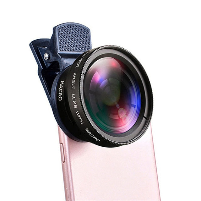 TIDOVE 2 IN 1 Lens Universal Clip 37mm Mobile Phone Lens Professional 0.45x 49uv Super Wide-Angle + Macro HD Lens For iPhone 13