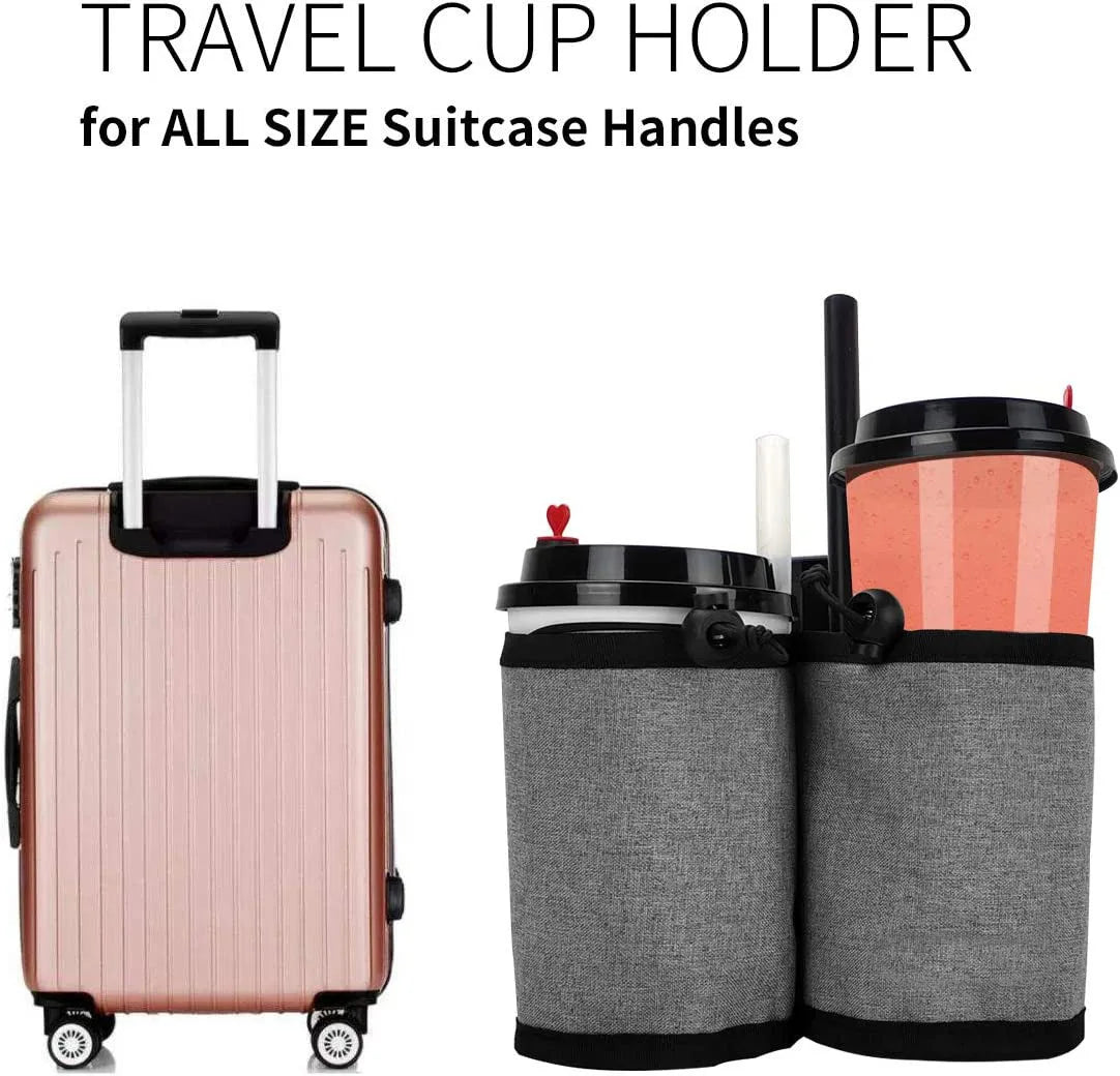 Luggage armrest storage bag, water cup, beverage storage bag, travel cup holder, non lifting suitcase handle 1PC