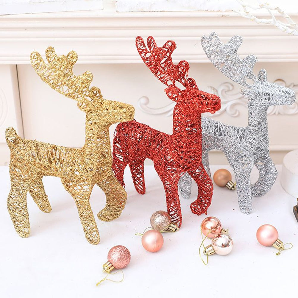 Christmas Decoration Reindeer Ornaments Deer Christmas Tree Scene Decorations For Home Outdoor Decor 15x25CM