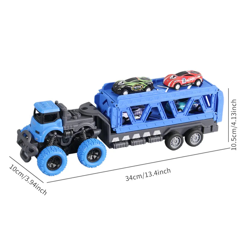 Deformable Rail Car  Ejection Folding  Big  Truck  Toys for Kids  Container Transporter Playset Children Gift