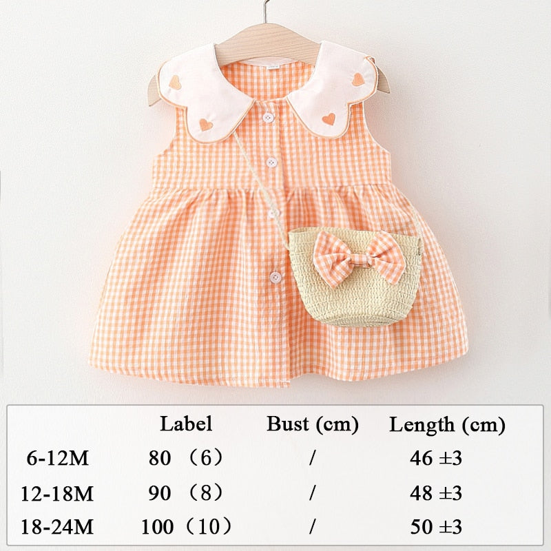 Summer Clothes Baby Girl Beach Dresses Casual Fashion Print Cute Bow Flower Princess Dress Newborn Clothing Set