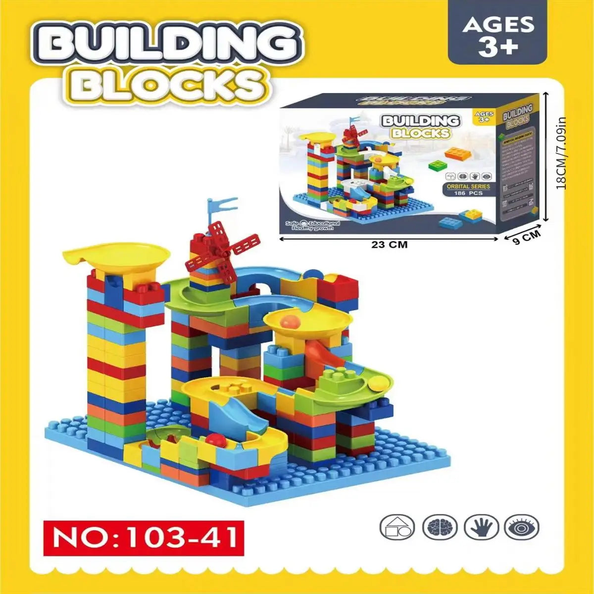 Children's slide small block block assembly particles DIY educational toy gift