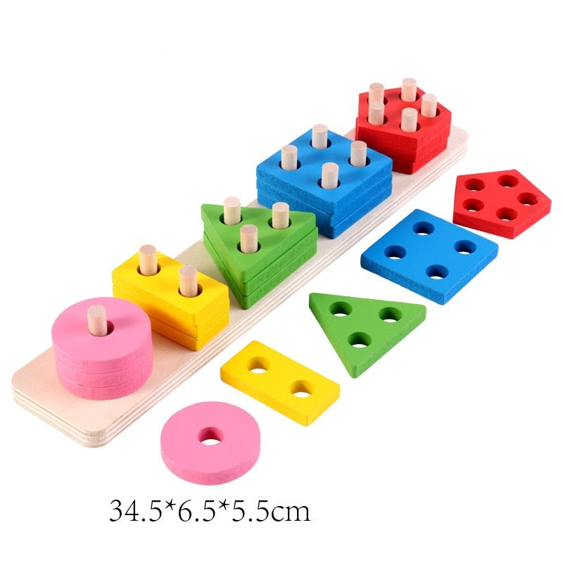 Montessori Toys for 1 Year Baby Pull Carrot Set Game Kids Wooden Toy Shape Sorting Matching Puzzle Educational Toys for Children