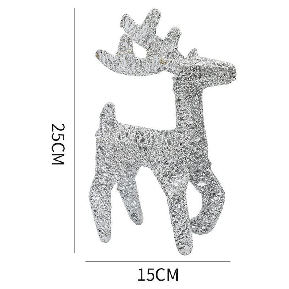 Christmas Decoration Reindeer Ornaments Deer Christmas Tree Scene Decorations For Home Outdoor Decor 15x25CM