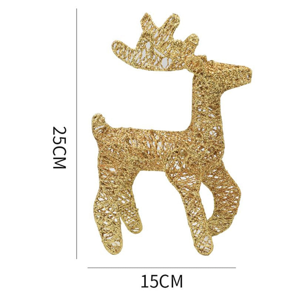 Christmas Decoration Reindeer Ornaments Deer Christmas Tree Scene Decorations For Home Outdoor Decor 15x25CM