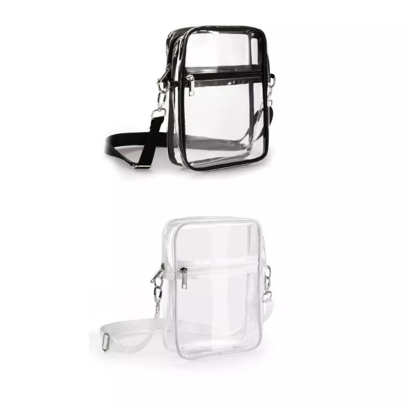 Women Transparent Clear Purse Crossbody Shoulder Bags with Removable Strap Stadium Approved Bags Zipper Closure