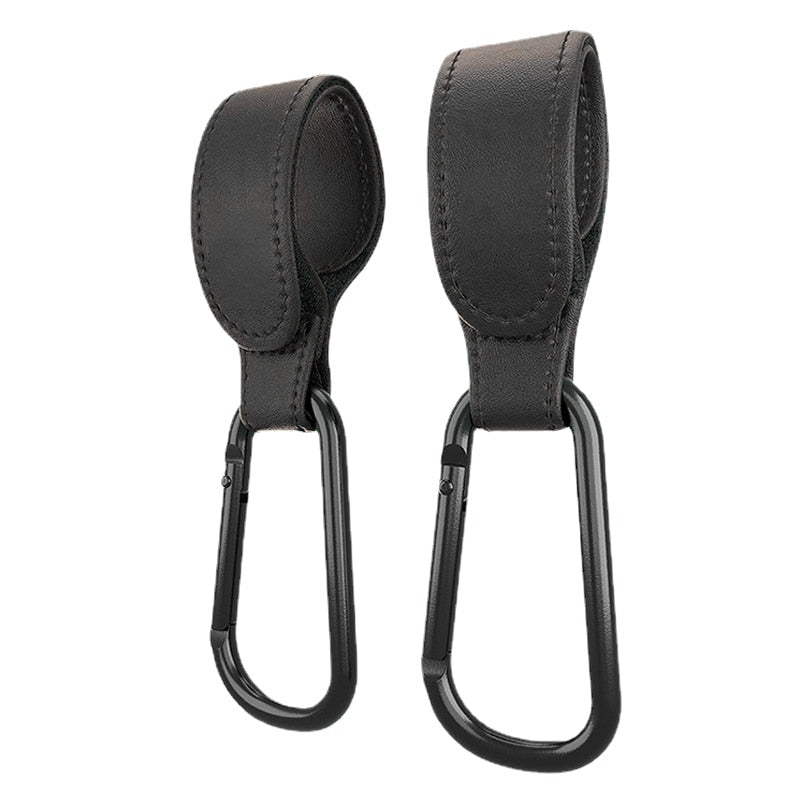 1/2pcs PU Leather Baby Bag Stroller Hook Pram Rotate 360