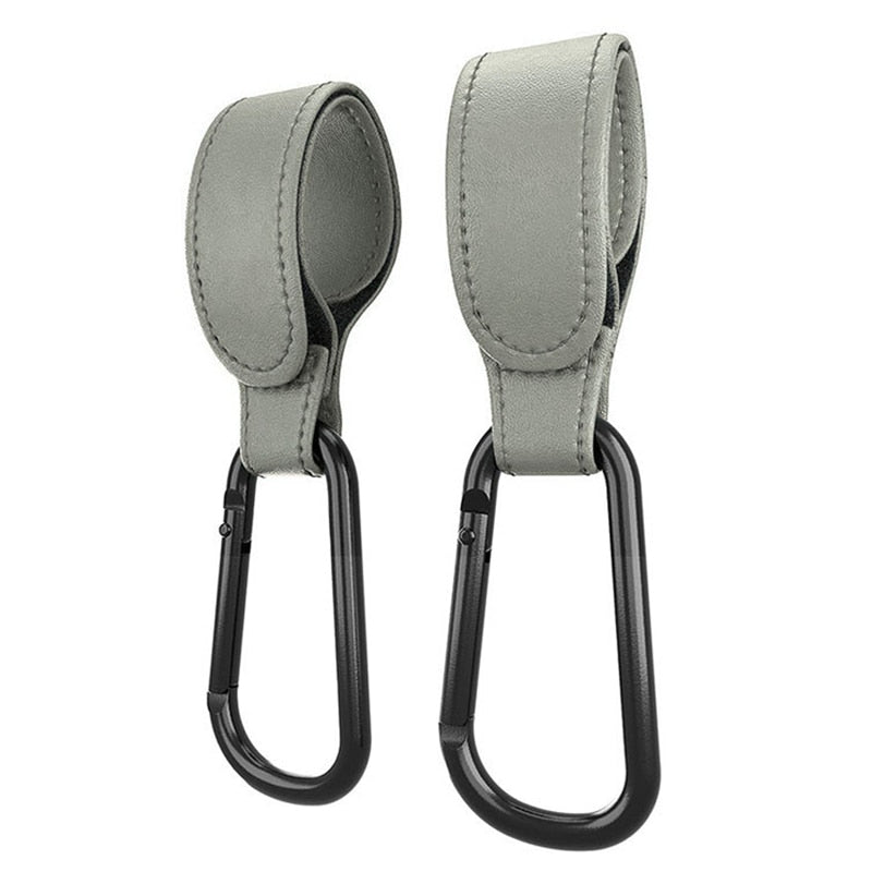 1/2pcs PU Leather Baby Bag Stroller Hook Pram Rotate 360