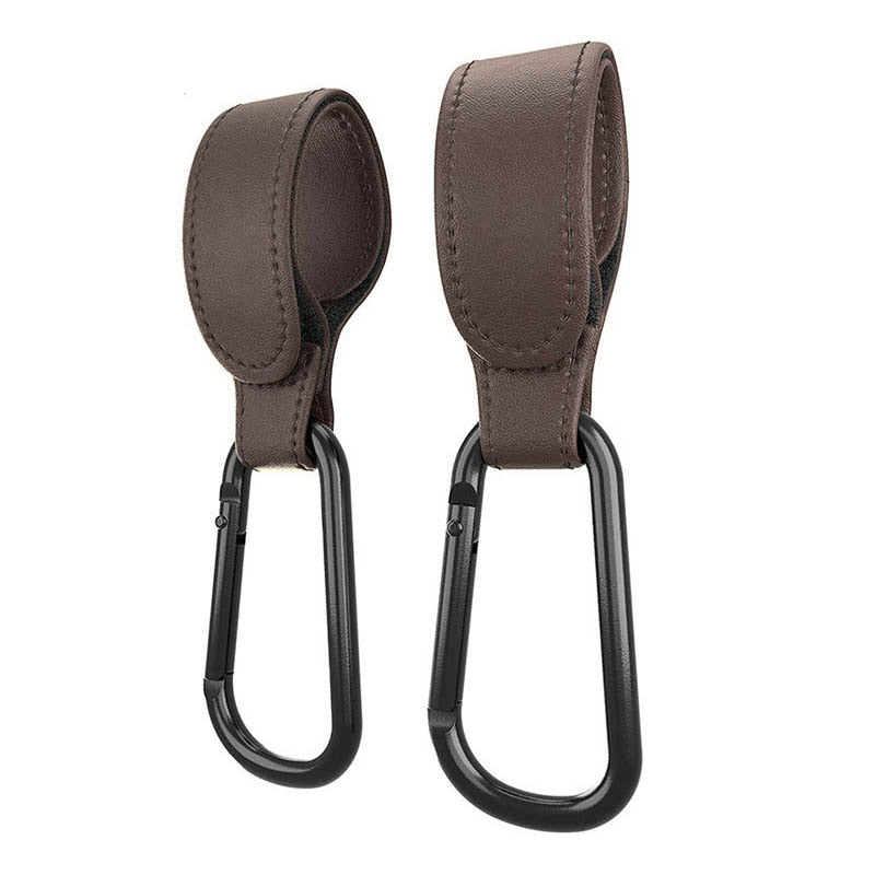 1/2pcs PU Leather Baby Bag Stroller Hook Pram Rotate 360