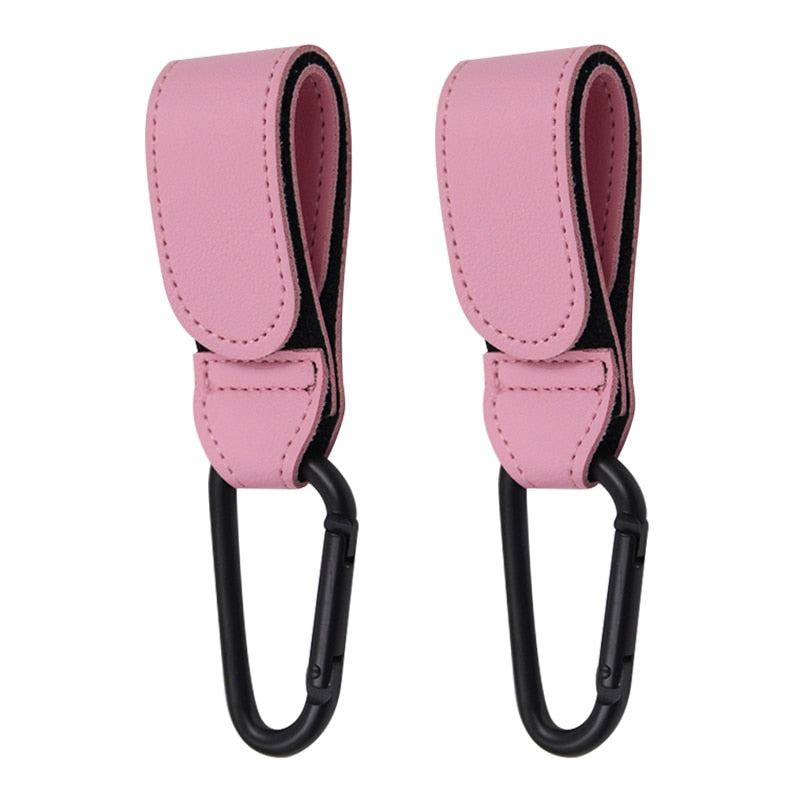 1/2pcs PU Leather Baby Bag Stroller Hook Pram Rotate 360