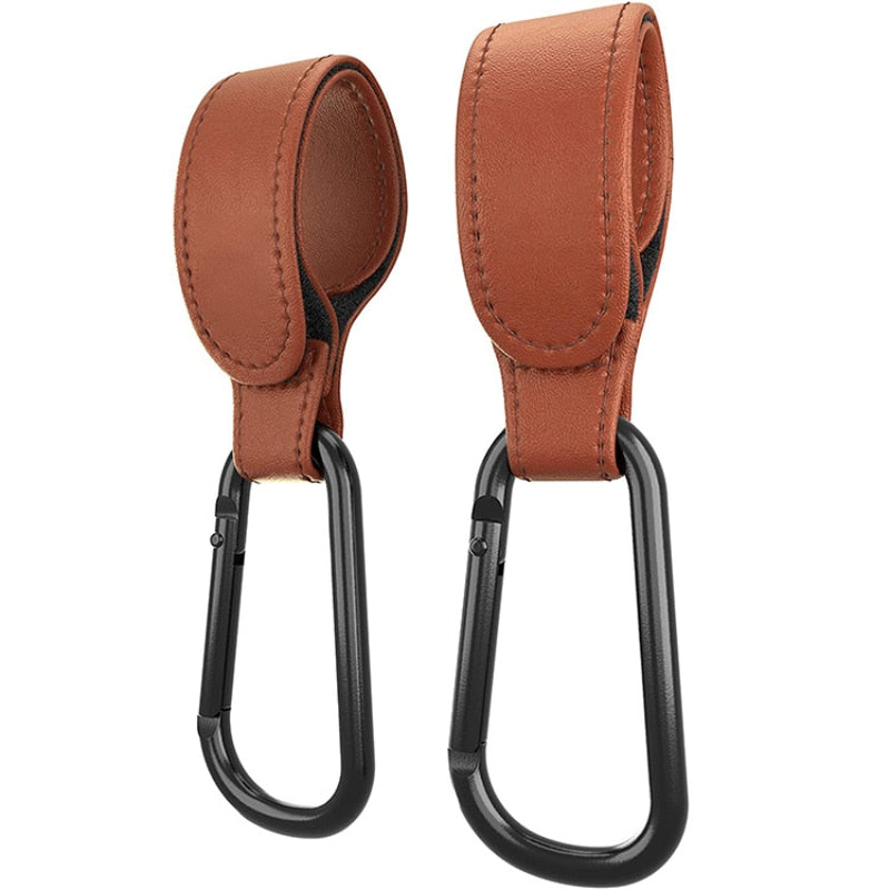 1/2pcs PU Leather Baby Bag Stroller Hook Pram Rotate 360