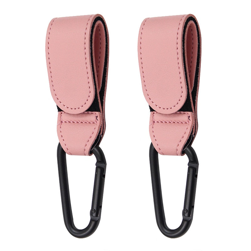 1/2pcs PU Leather Baby Bag Stroller Hook Pram Rotate 360