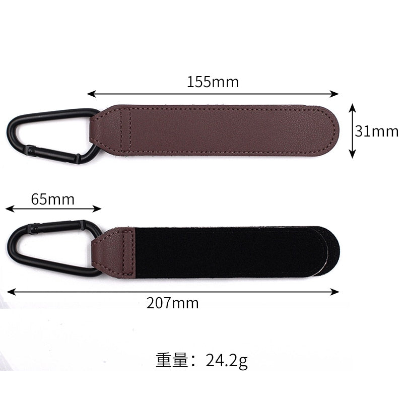 1/2pcs PU Leather Baby Bag Stroller Hook Pram Rotate 360