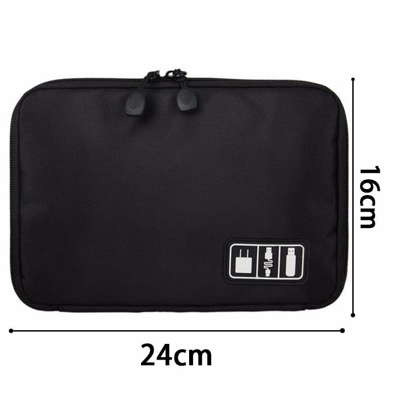 Outdoor Travel Kit Waterproof Nylon Cable Holder Bag Electronic Accessories USB Drive Storage Case