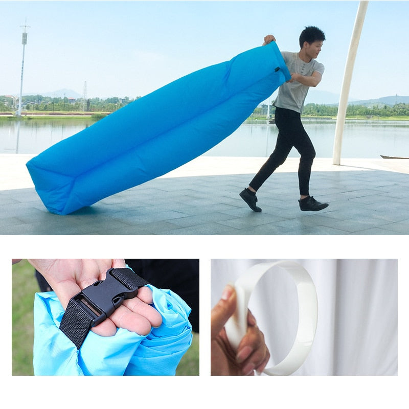 Trend Outdoor Products Fast Infaltable Air Sofa Bed Good Quality Sleeping Bag Inflatable Air Bag Lazy bag Beach Sofa 240*70cm