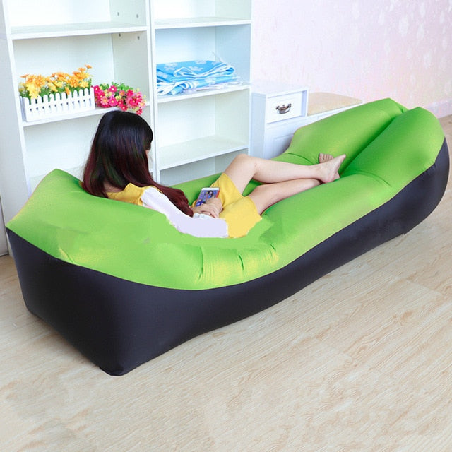 Trend Outdoor Products Fast Infaltable Air Sofa Bed Good Quality Sleeping Bag Inflatable Air Bag Lazy bag Beach Sofa 240*70cm