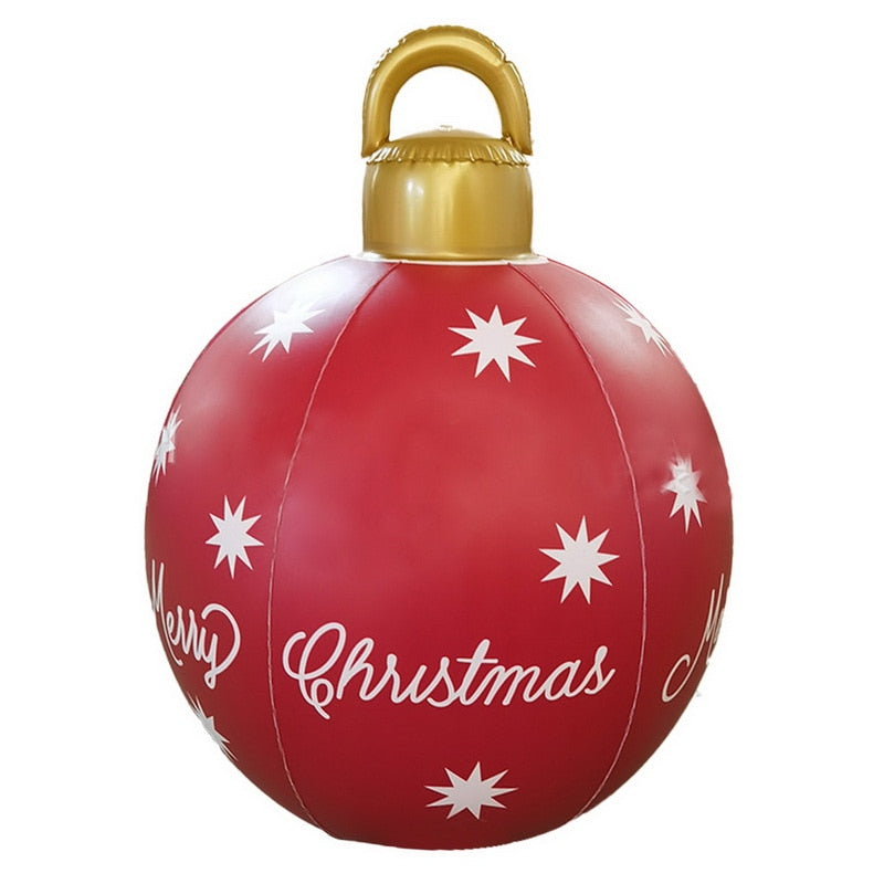 New 60CM Outdoor Christmas Inflatable Decorated Ball Made PVC Giant Big Large Balls Tree Decorations Outdoor Decoration Toy Ball