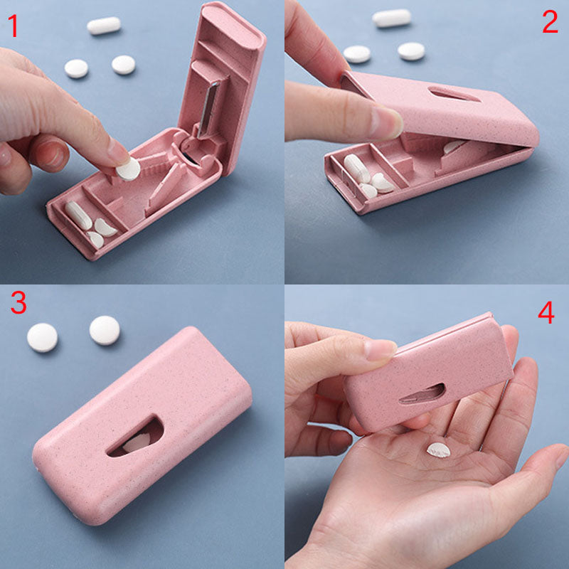 1PC Medicine Pill Holder Tablet Cutter Splitter Pill Case Mini Useful Portable Storage Box Pill Tablet Pill Cutter Divider