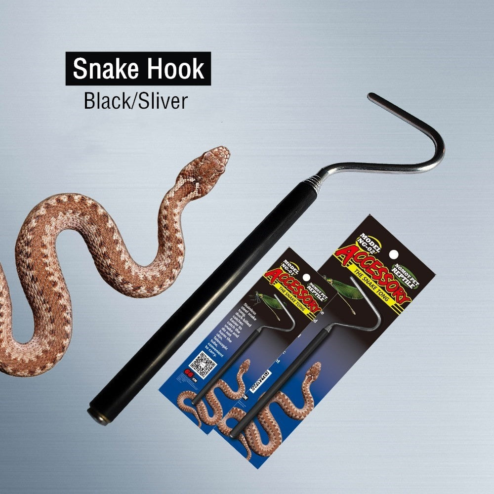 Stainless Steel Snake Hook Adjustable Long Handle Snake Catcher Tongs Reptile Catcher Stick