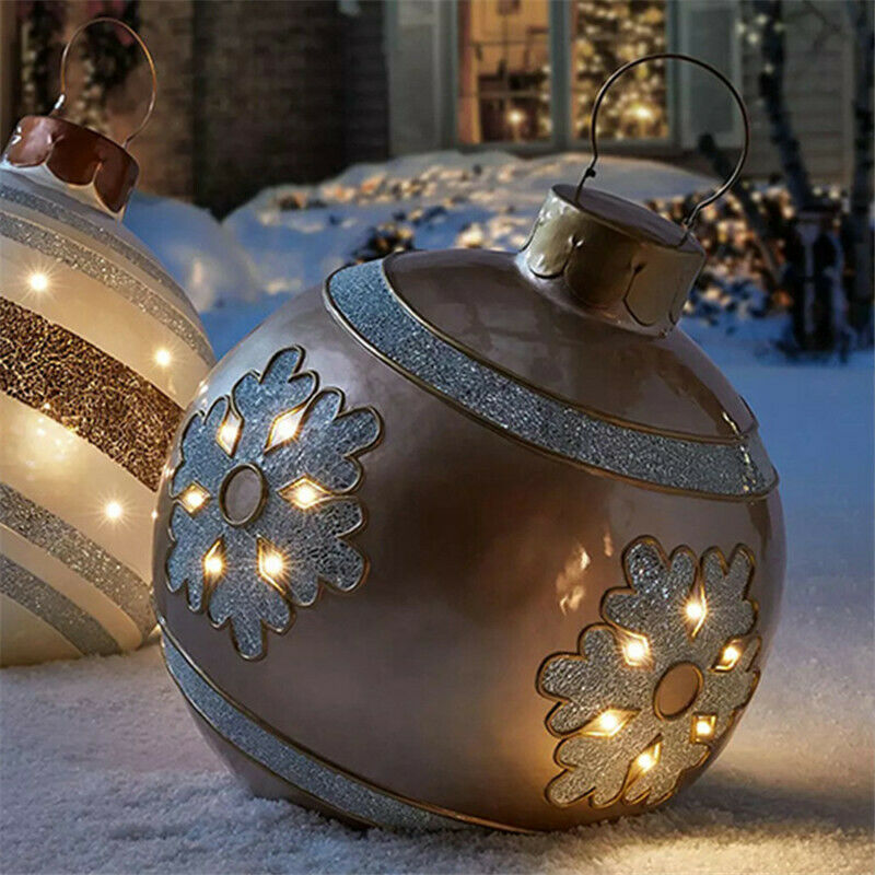 New 60CM Outdoor Christmas Inflatable Decorated Ball Made PVC Giant Big Large Balls Tree Decorations Outdoor Decoration Toy Ball