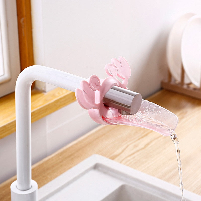 Children Baby Hand Washer Pink/Blue Faucet Extender Cartoon Crab Bathroom Sink Extender Portable 1Pcs PP/TPE Material