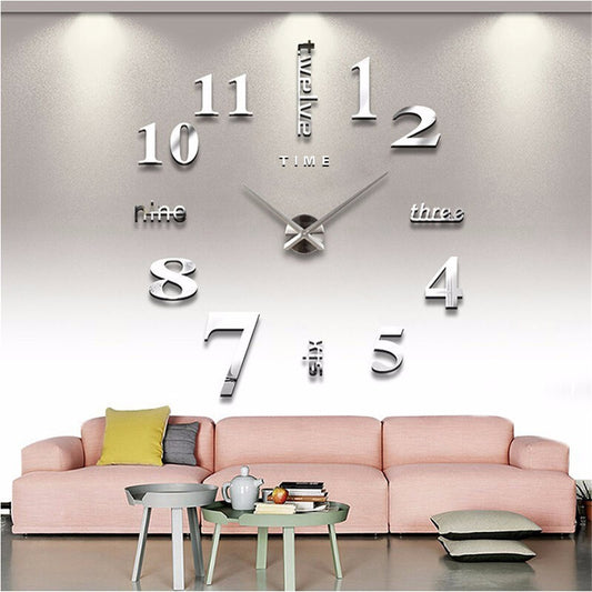 3D Wall Clock Mirror Wall Stickers  clock Home Decor Living Room Quartz