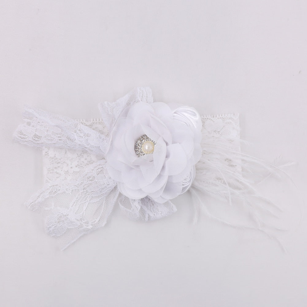 Vintage Flower Headband Baby Girls Headwraps Newborn Photography Props Gifts Lace Elastic Hair Bands