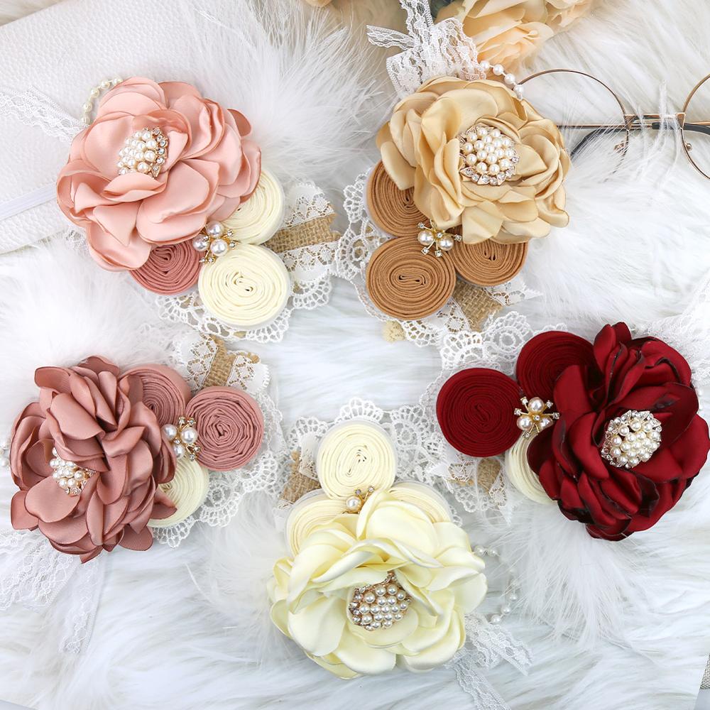 Vintage Flower Headband Baby Girls Headwraps Newborn Photography Props Gifts Lace Elastic Hair Bands