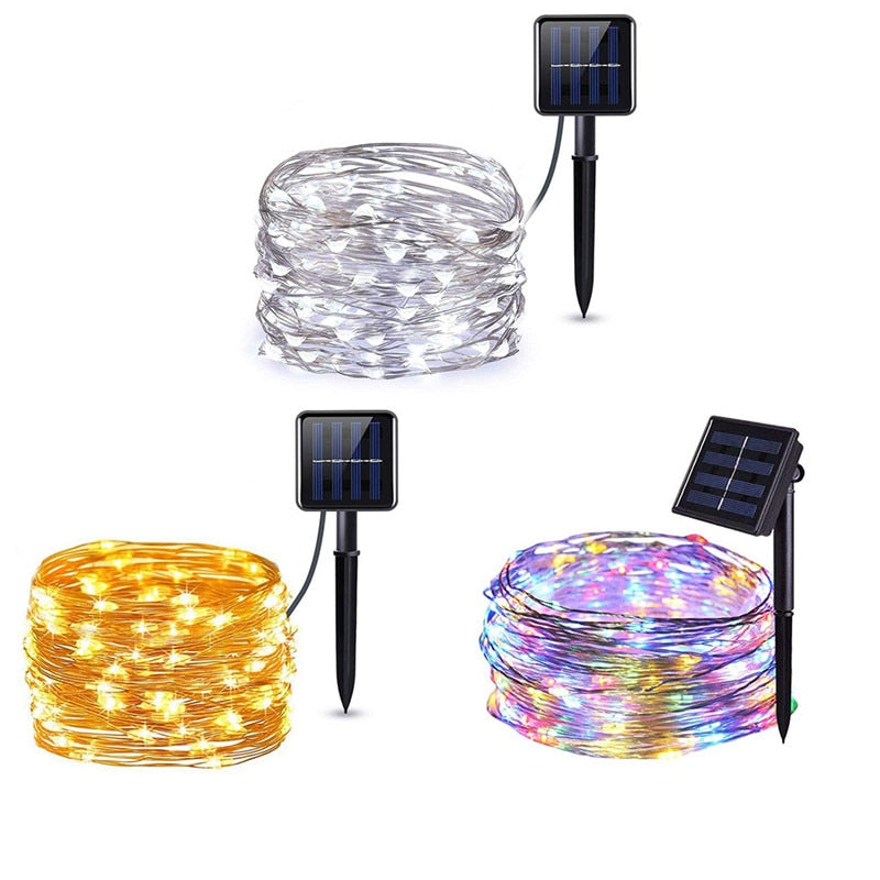 5/10/20m LED Solar Light Outdoor Lamp String Lights For Holiday Christmas Party Waterproof