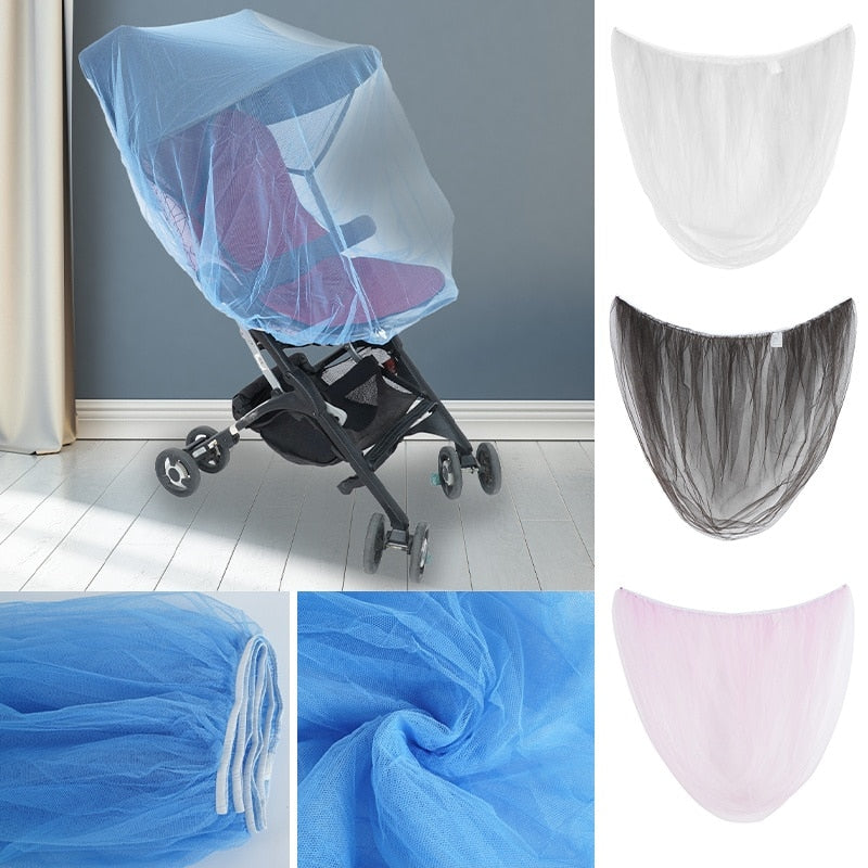 Baby Stroller Mosquito Net Pushchair Cart Insect Shield Net Mesh Safe Infants Protection Mesh Cover Baby Stroller Accessories