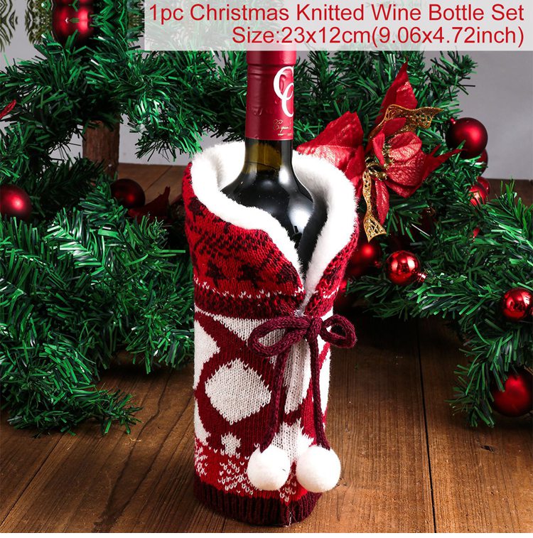 FengRise Christmas Decorations for Home Santa Claus Wine Bottle Cover Snowman Stocking Gift Holders Xmas Navidad Decor New Year