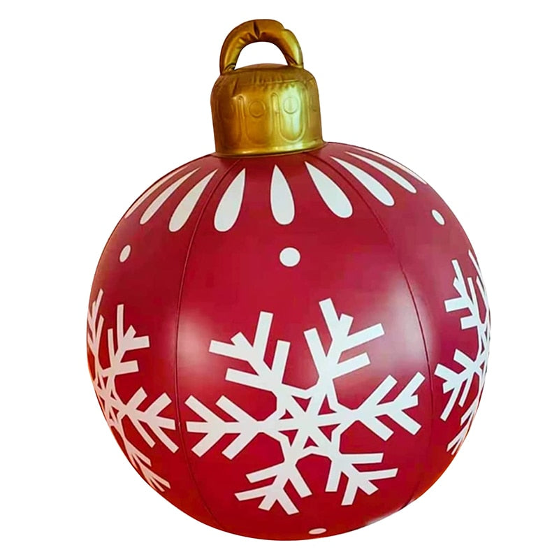 New 60CM Outdoor Christmas Inflatable Decorated Ball Made PVC Giant Big Large Balls Tree Decorations Outdoor Decoration Toy Ball