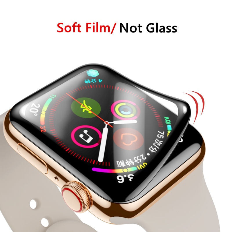 Soft Glass For Apple Watch series 7 45mm 41mm iWatch 6 5 4 3 se 44mm 40mm 42mm 38mm 9D HD