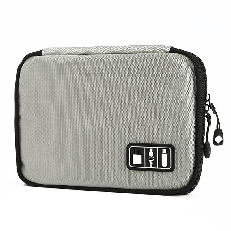 Outdoor Travel Kit Waterproof Nylon Cable Holder Bag Electronic Accessories USB Drive Storage Case